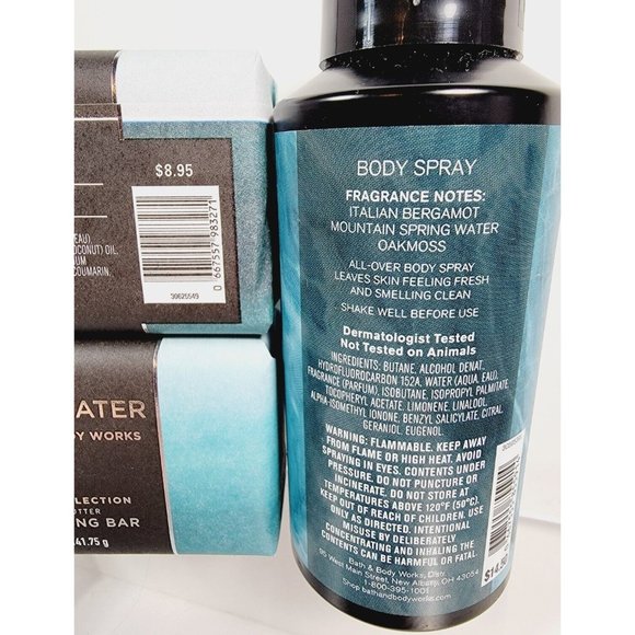 3pc FRESHWATER Bath & Body Works Mens Set 2 Cleansing Soap Bars Body Spray NEW - Picture 8 of 8